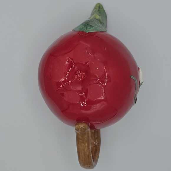 Small Teapot "Orchard In Bloom" Red Apple Ceramic Floral Cottagecore - Picture 6 of 13